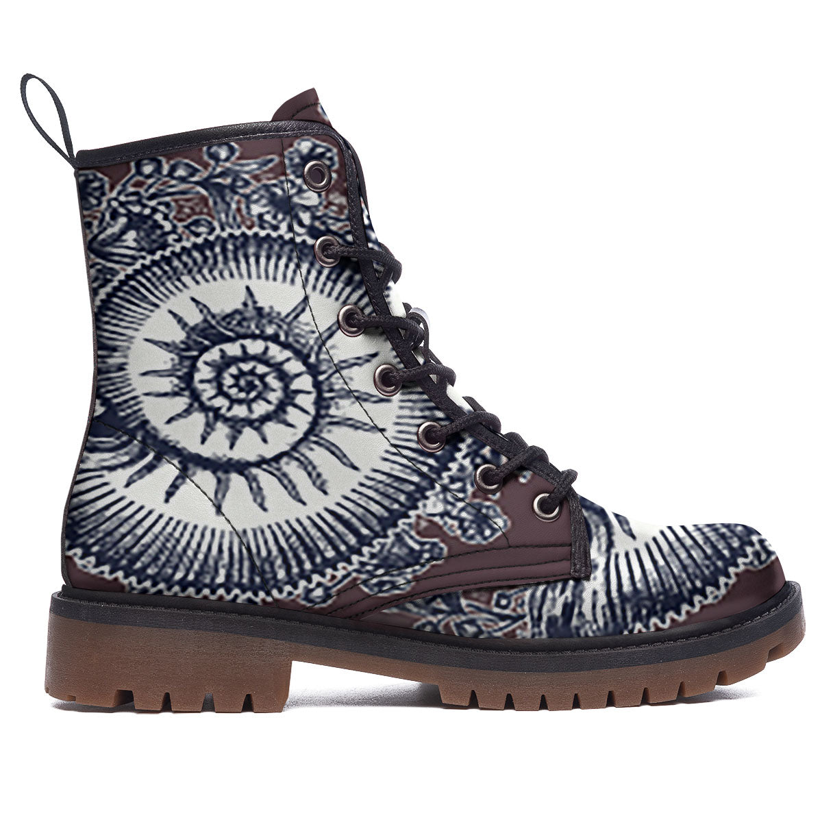 Fossil Ammonite Shell Print Work Boots-grizzshop