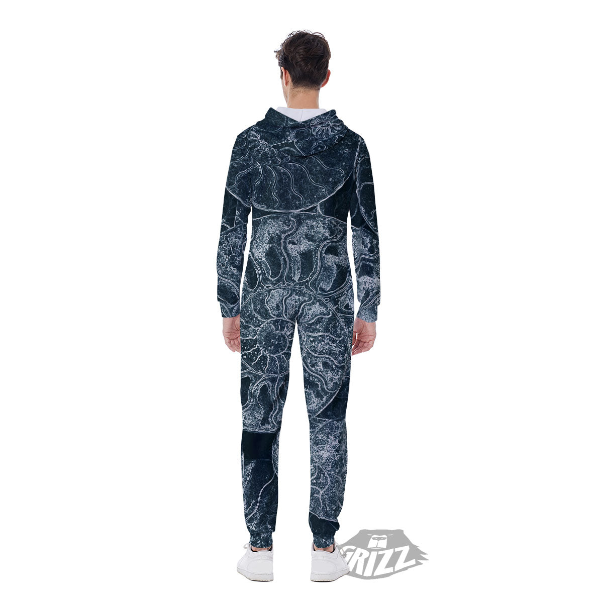 Fossil Ammonoidea Print Men's Jumpsuit-grizzshop