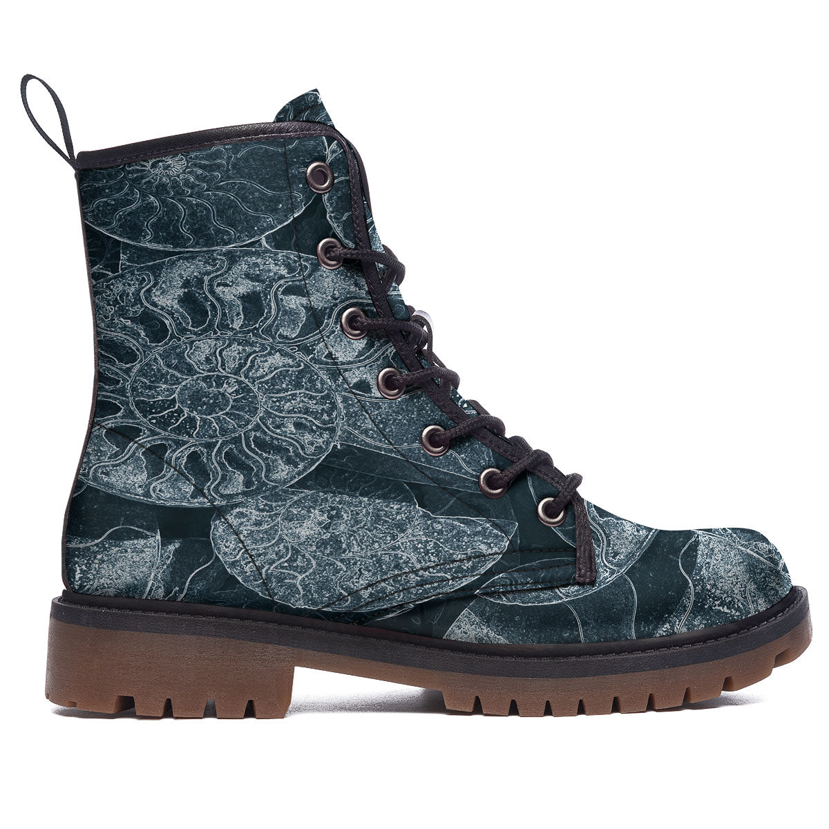 Fossil Ammonoidea Print Work Boots-grizzshop