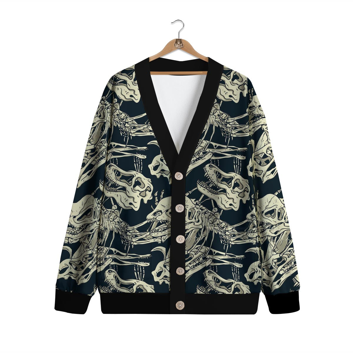 Fossil Dino And T Rex Print Pattern Cardigan-grizzshop