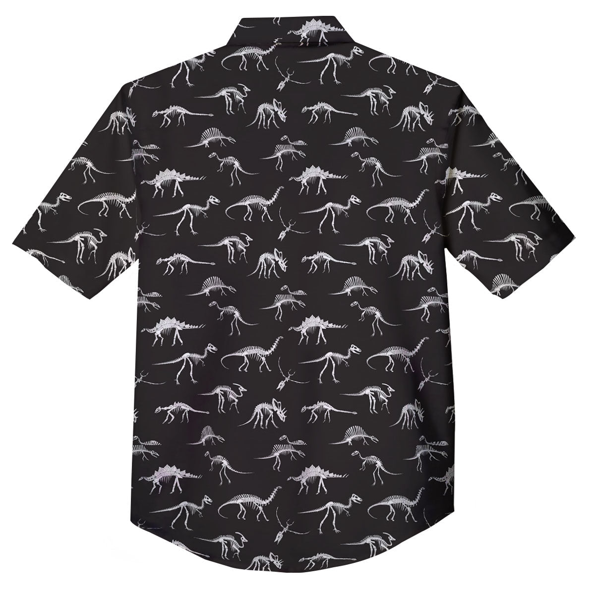 Fossil Dino Skeleton Print Pattern Button Up Shirt-grizzshop