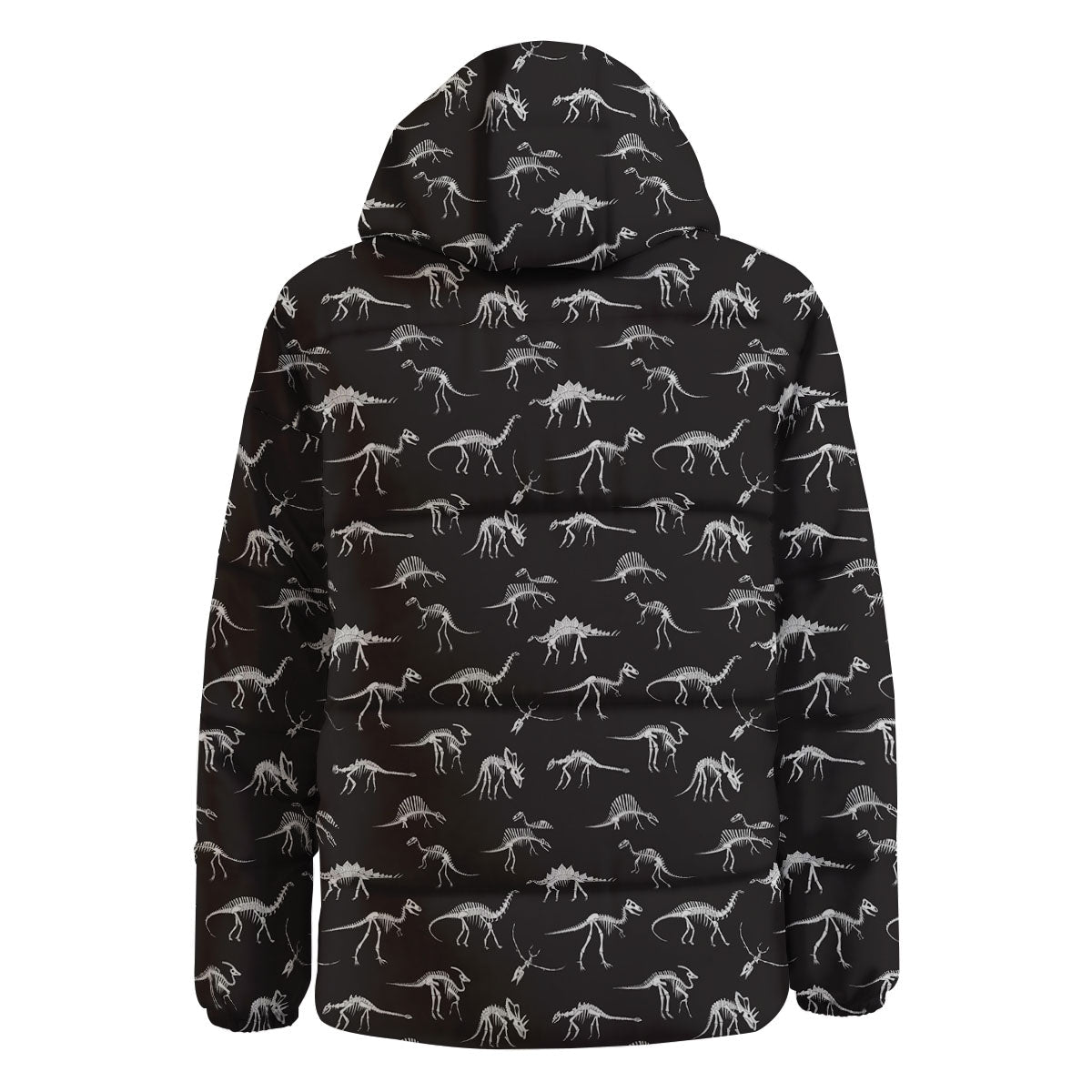 Fossil Dino Skeleton Print Pattern Down Jacket-grizzshop