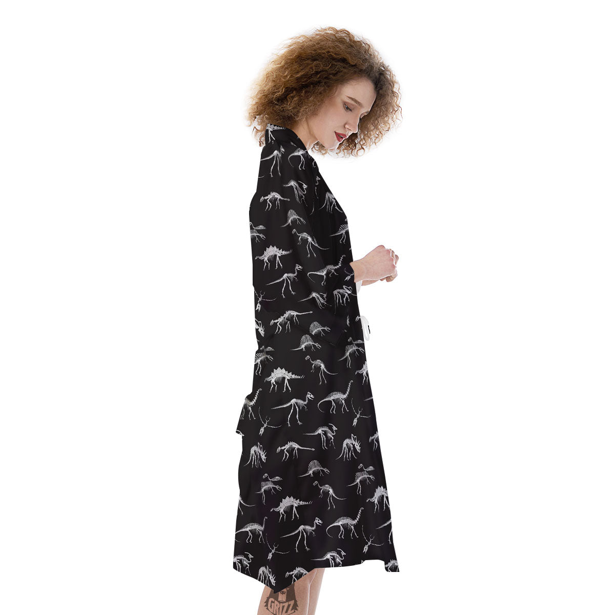 Fossil Dino Skeleton Print Pattern Kimono-grizzshop