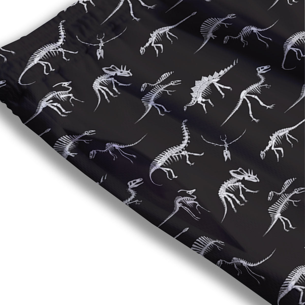 Fossil Dino Skeleton Print Pattern Mesh Shorts-grizzshop