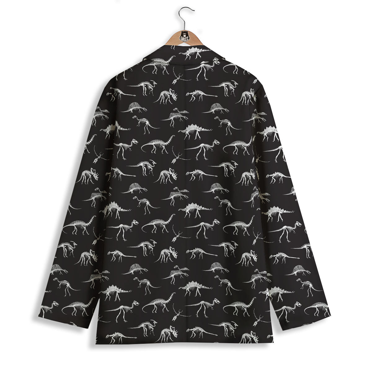 Fossil Dino Skeleton Print Pattern Women's Blazer-grizzshop