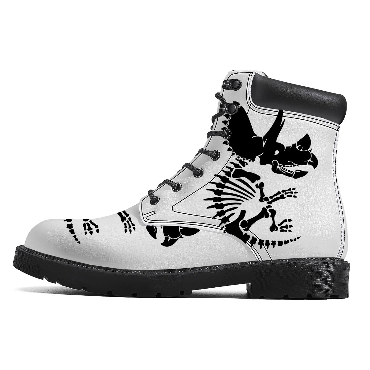 Fossil Dinosaur Monochrome Print Boots-grizzshop