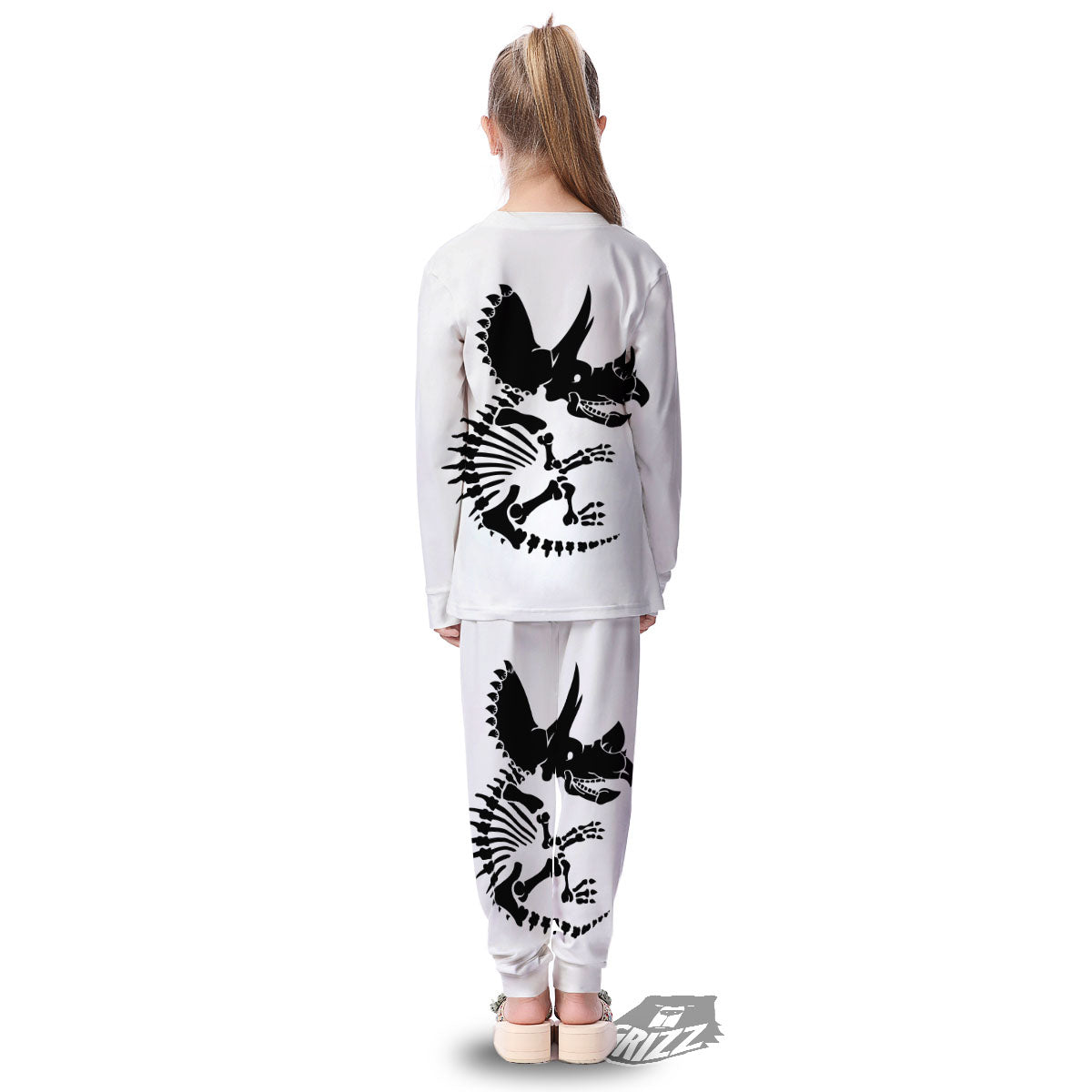 Fossil Dinosaur Monochrome Print Kid's Pajamas-grizzshop
