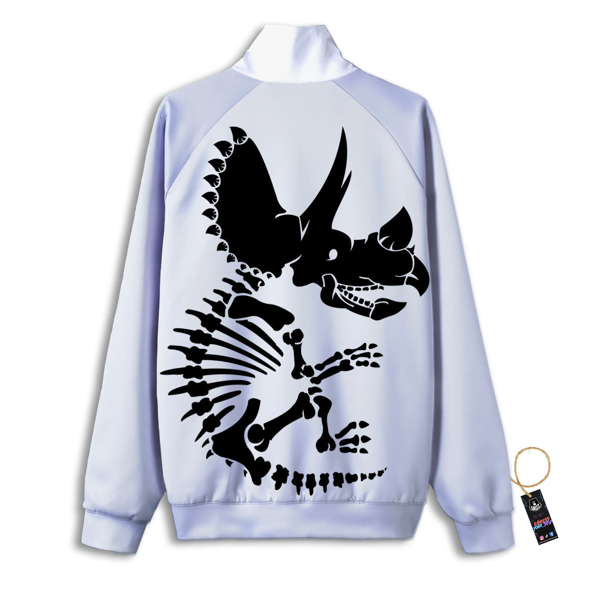 Fossil Dinosaur Monochrome Print Track Jacket-grizzshop