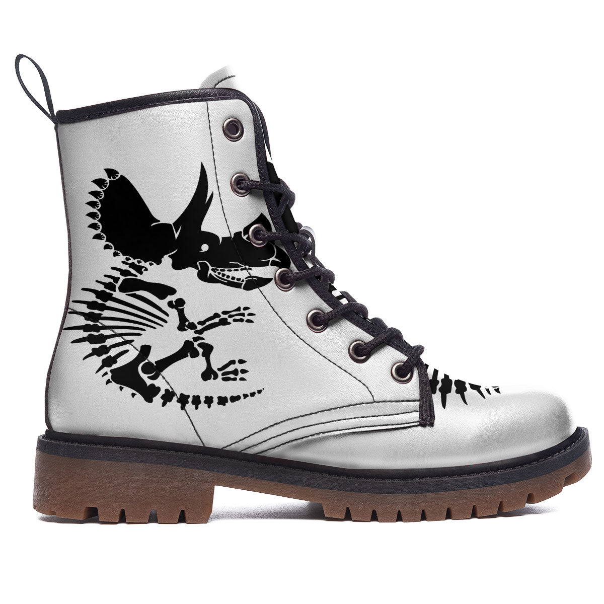 Fossil Dinosaur Monochrome Print Work Boots-grizzshop