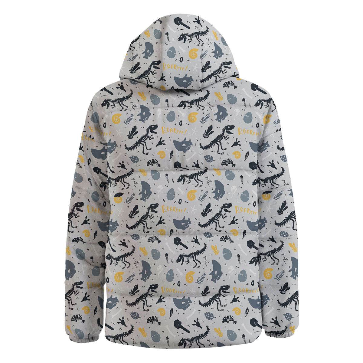 Fossil Dinosaur Print Pattern Down Jacket-grizzshop