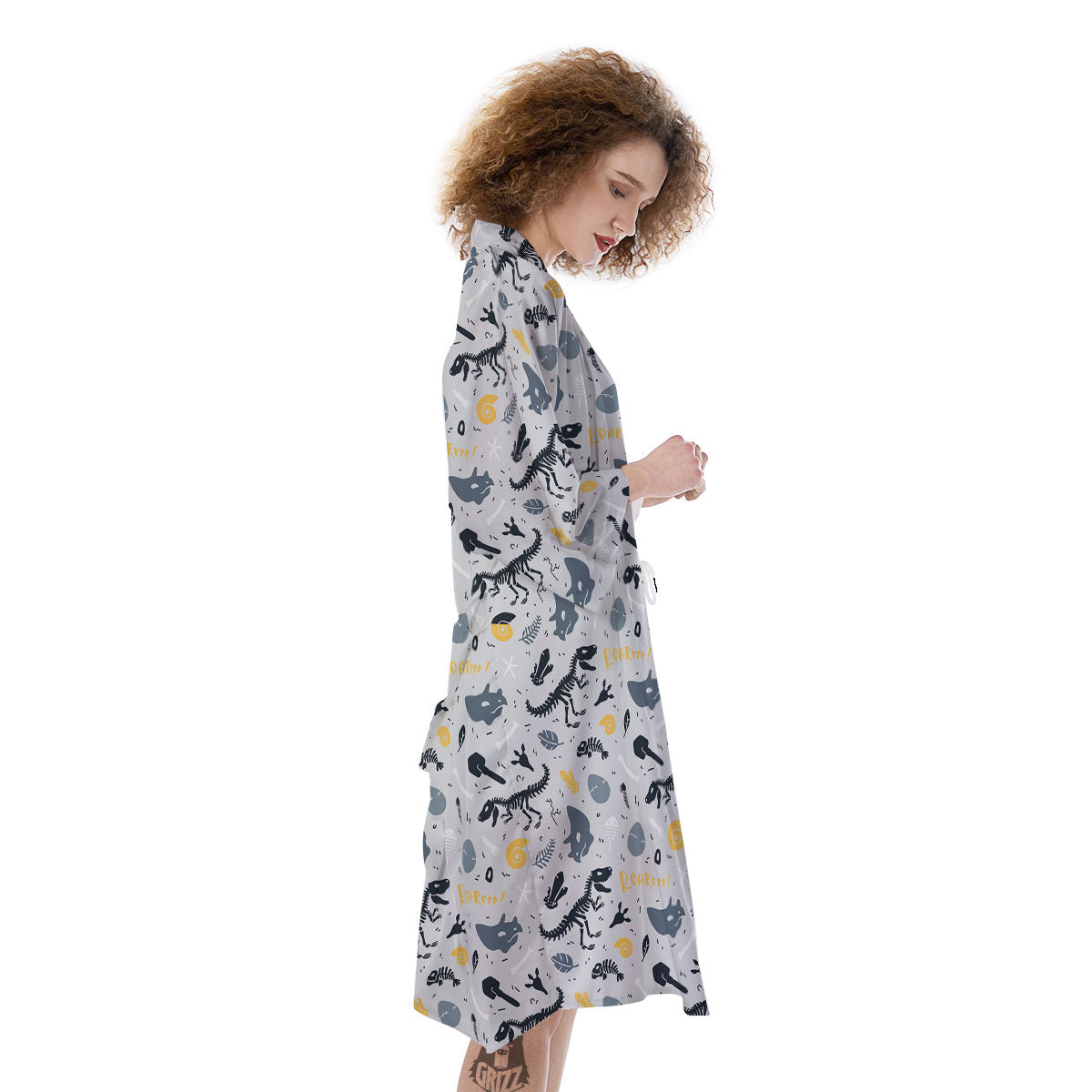 Fossil Dinosaur Print Pattern Kimono-grizzshop