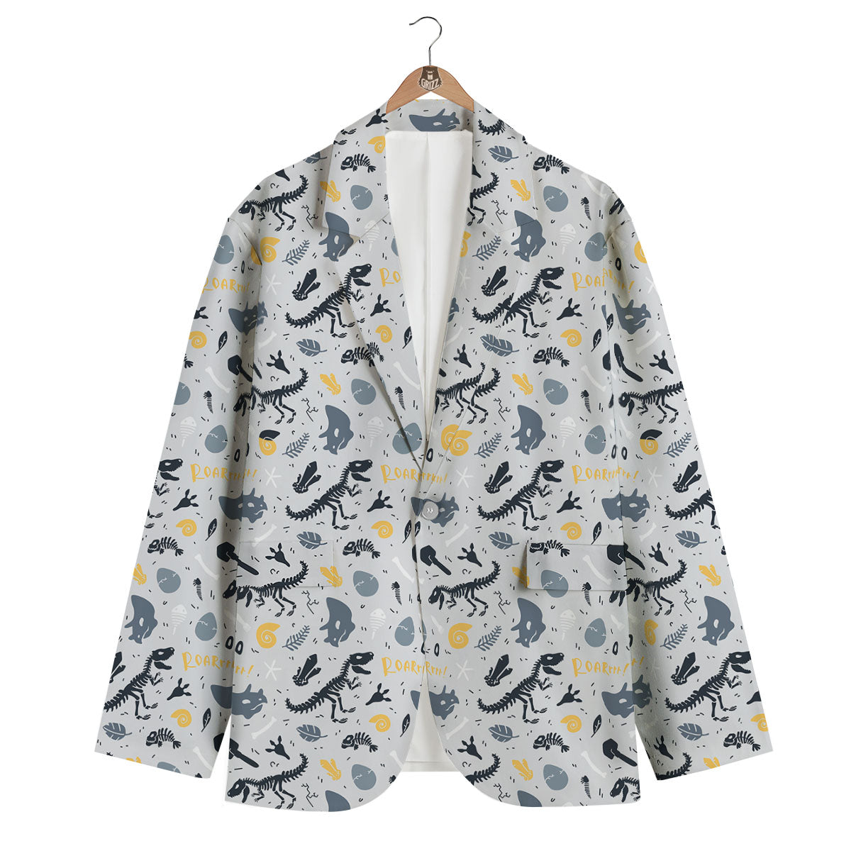Fossil Dinosaur Print Pattern Men's Blazer-grizzshop