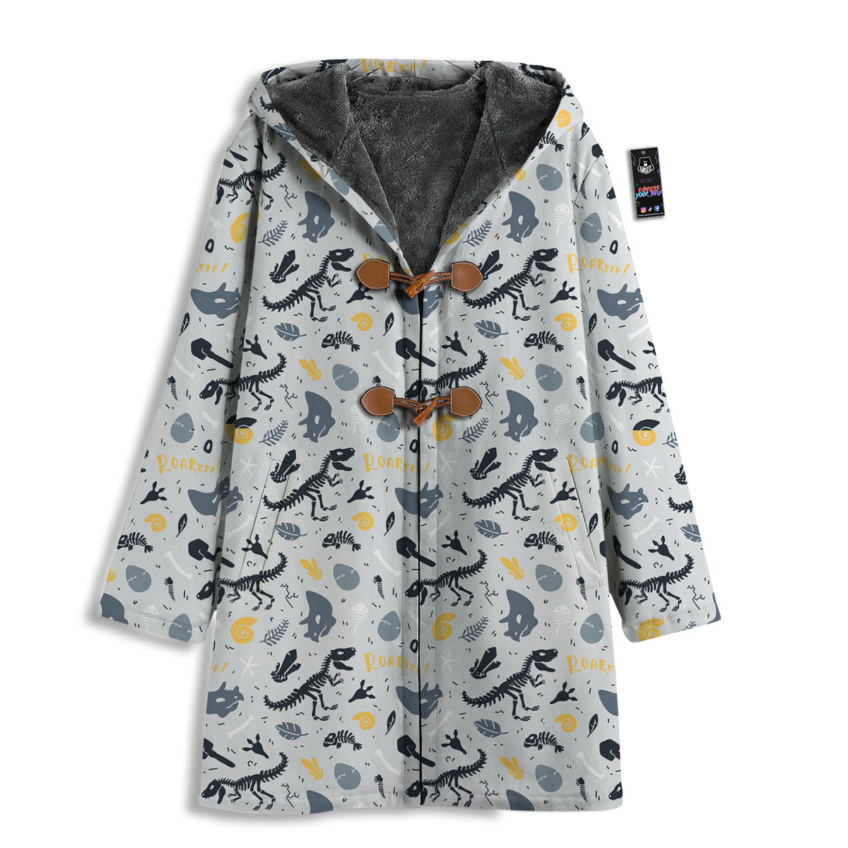 Fossil Dinosaur Print Pattern Men's Windbreaker Jacket-grizzshop