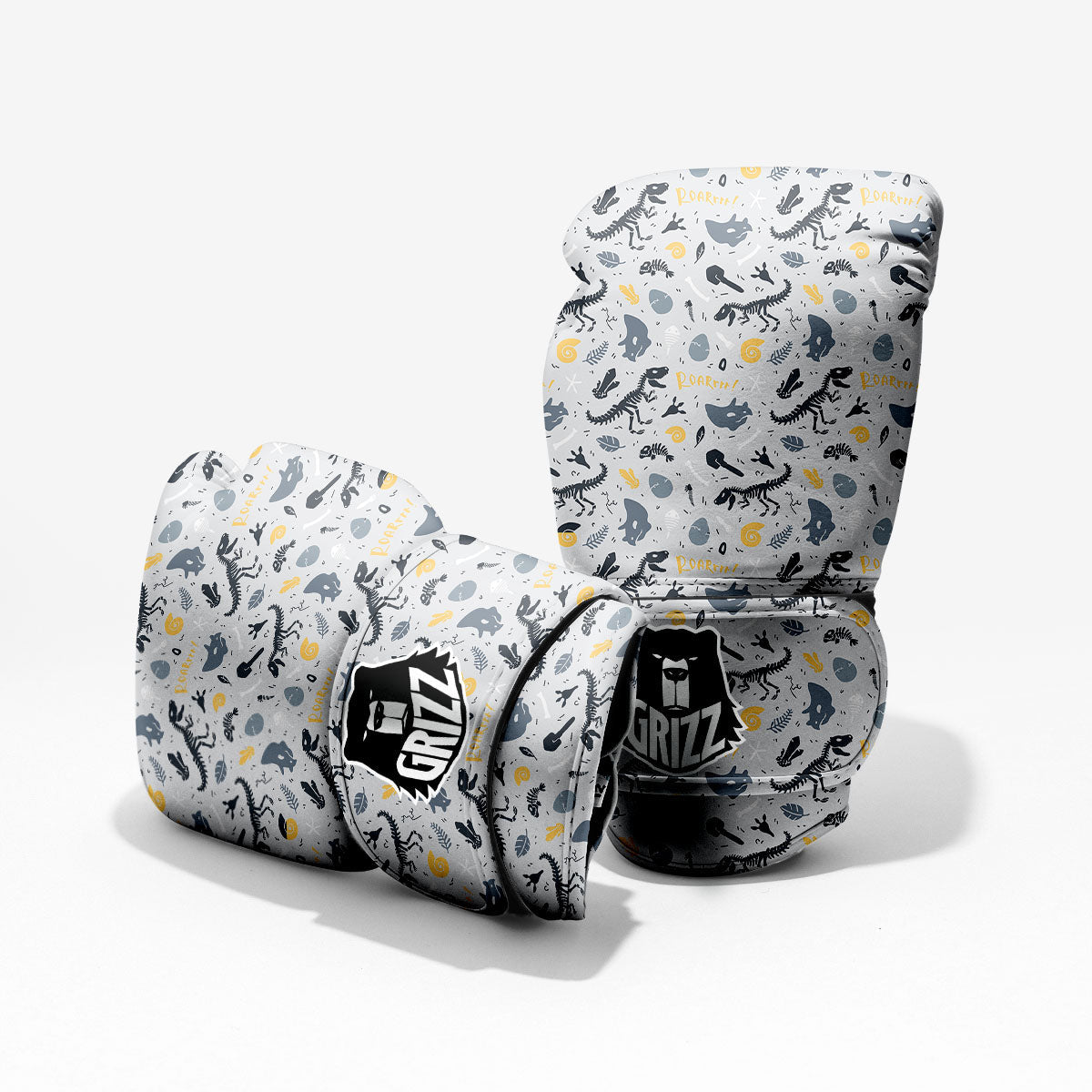 Fossil Dinosaur Print Pattern Sparring Gloves-grizzshop
