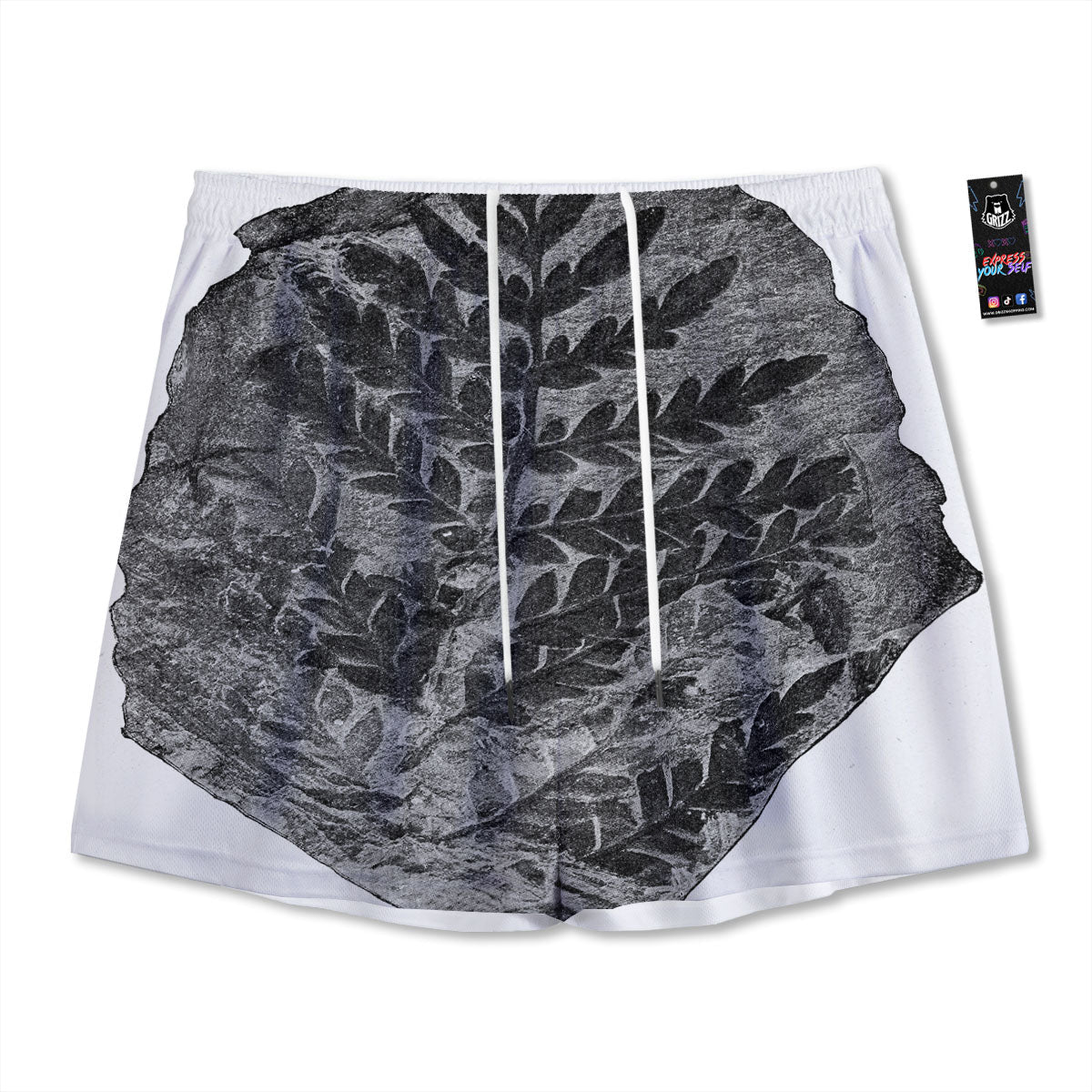 Fossil Fern Print Mesh Shorts
