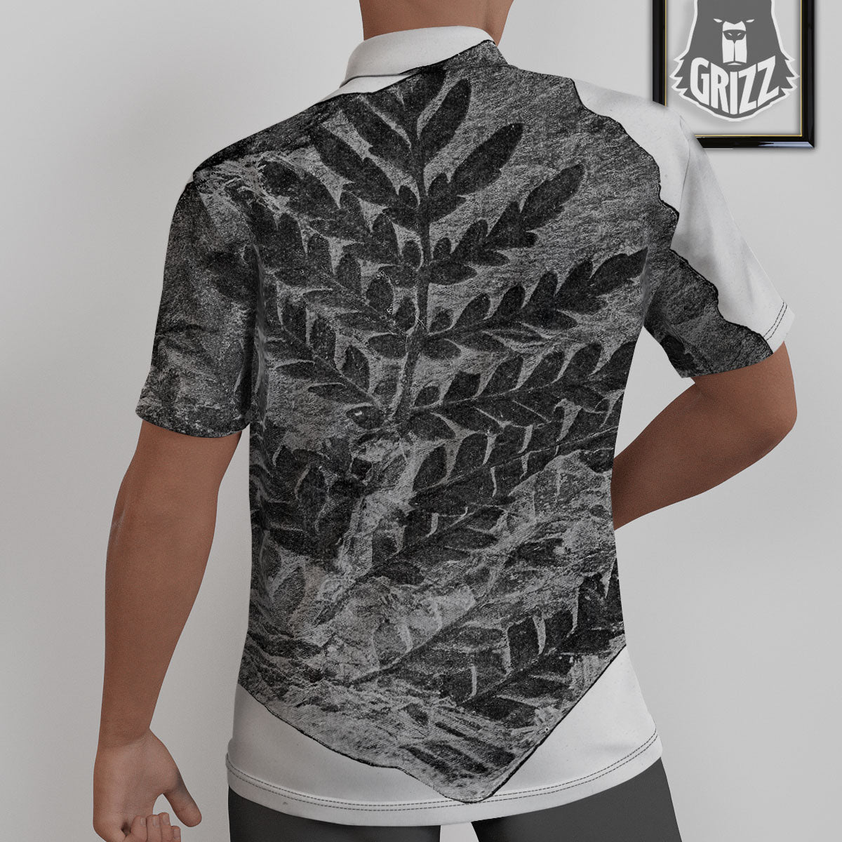 Fossil Fern Print Untucked Shirts-grizzshop