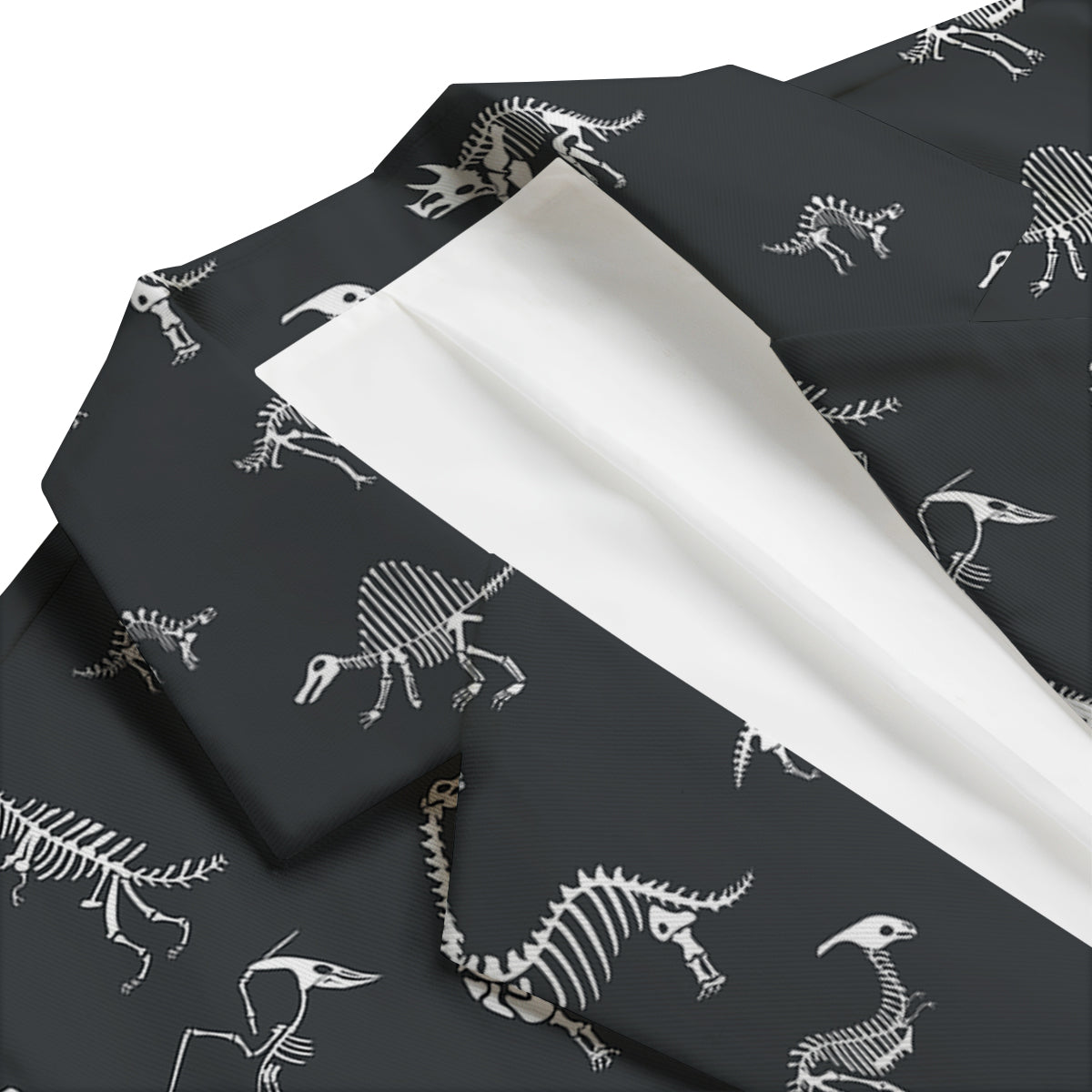 Fossil Skeleton Gray Print Pattern Men's Blazer-grizzshop