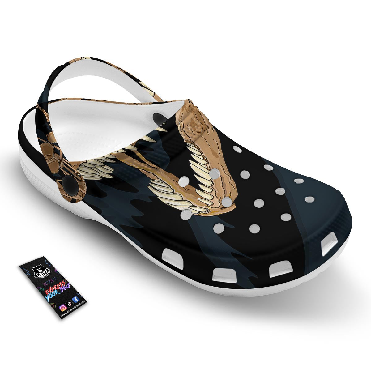 Fossil T-Rex Print Clog-grizzshop