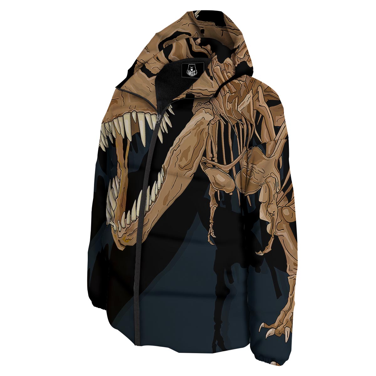 Fossil T-Rex Print Down Jacket-grizzshop