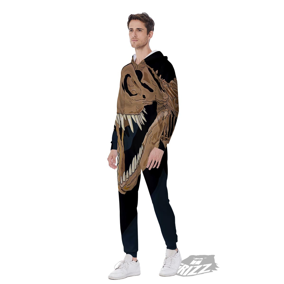 Fossil T-Rex Print Men's Jumpsuit-grizzshop
