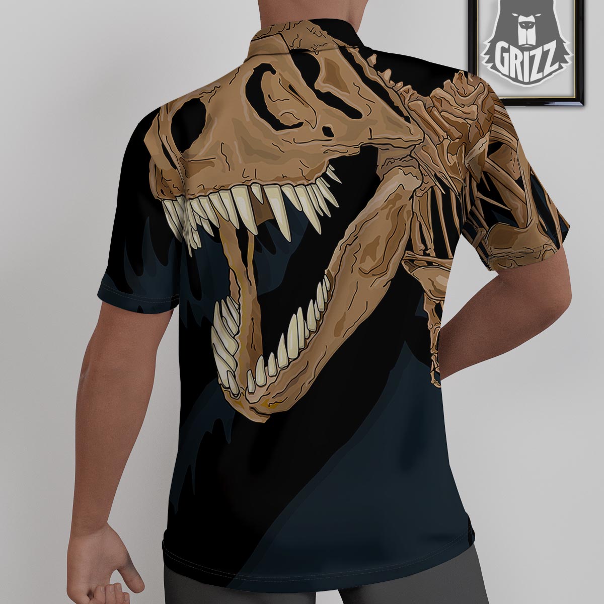 Fossil T Rex Print Untucked Shirts-grizzshop