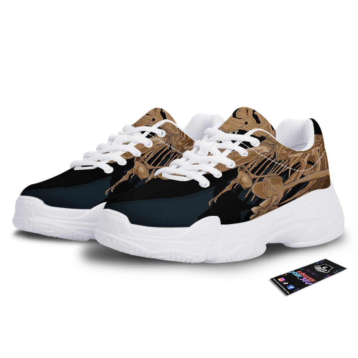 Dinosaur T rex Print Pattern Men Women's High Top Shoes