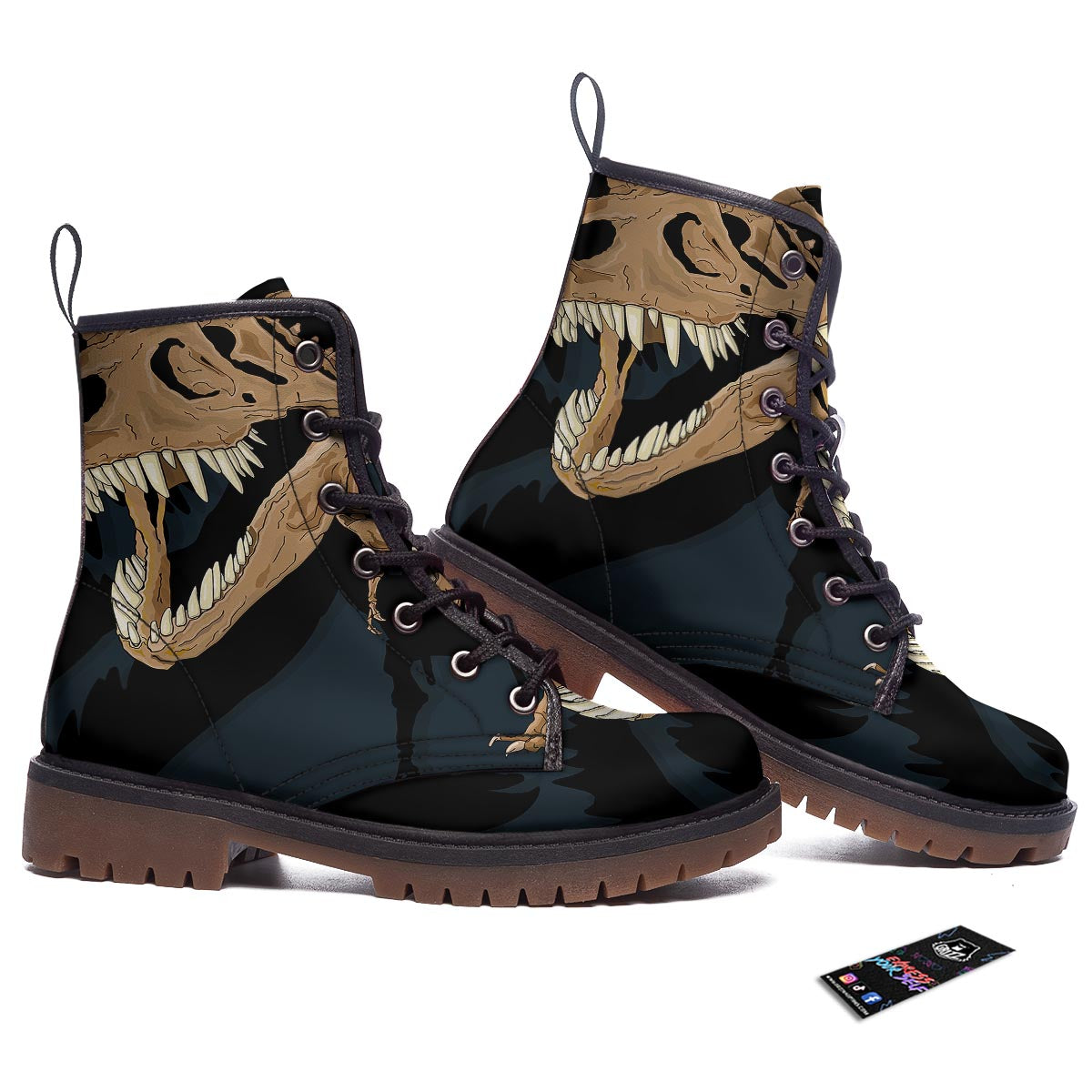 Fossil T-Rex Print Work Boots-grizzshop