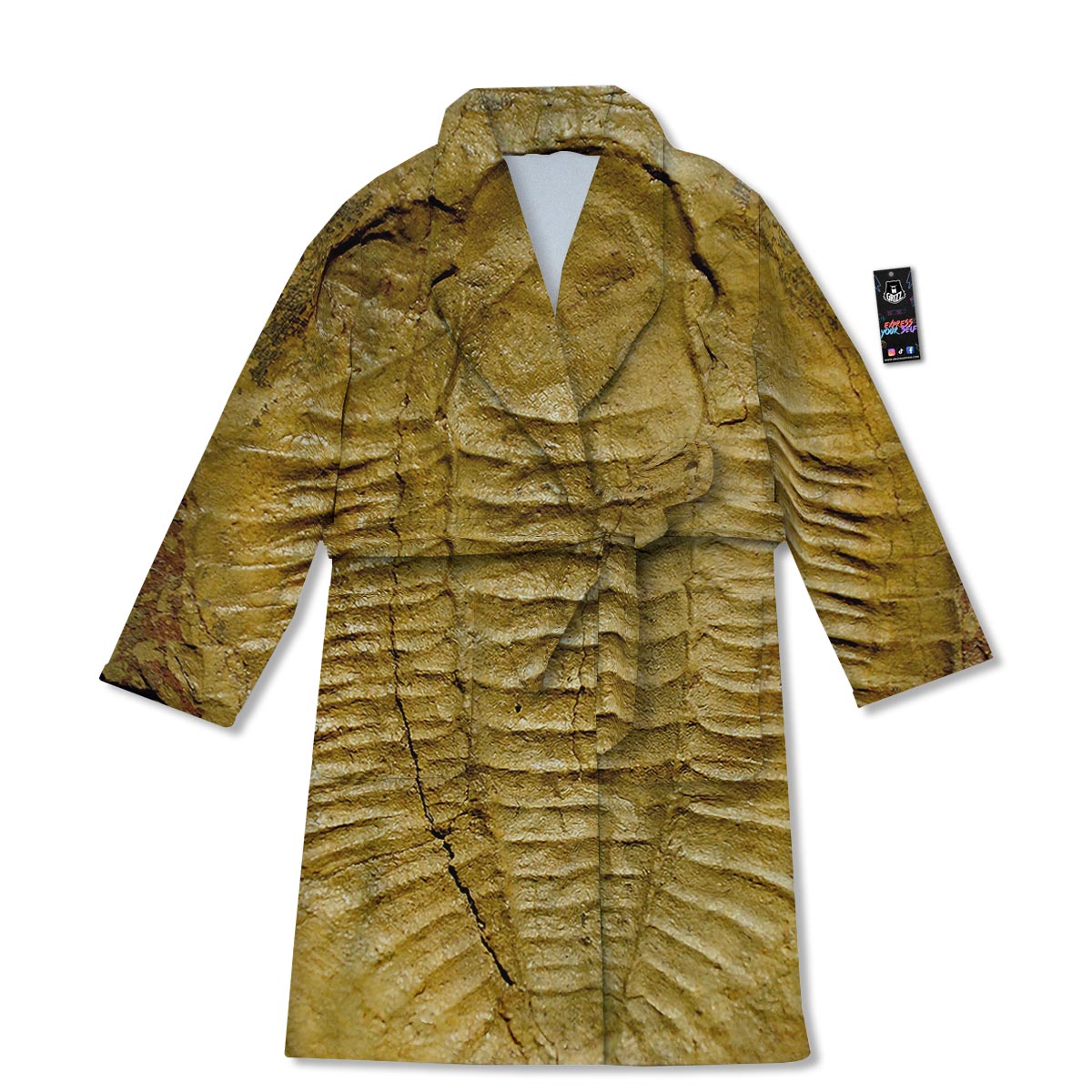 Fossil Trilobite Print Bathrobe-grizzshop