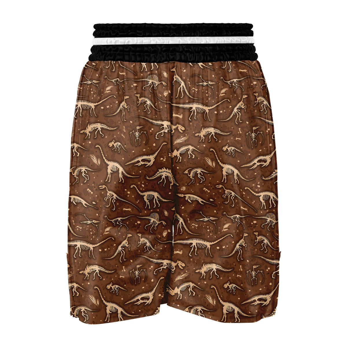 Fossil Vintage Brown Print Pattern Boxing Shorts-grizzshop