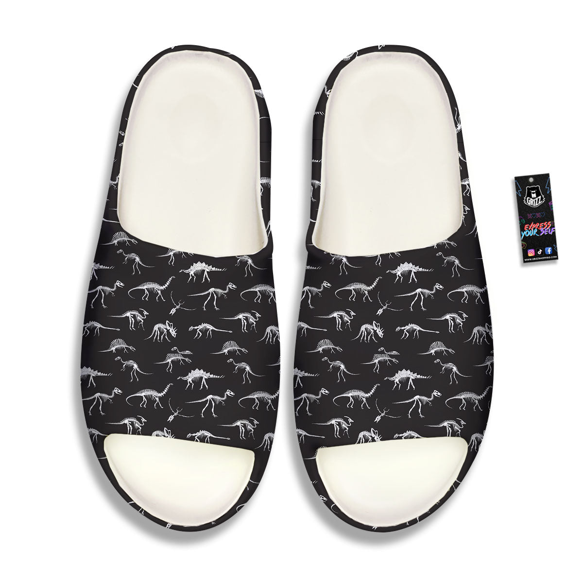Fossil Dino Skeleton Print Pattern Sandals-grizzshop