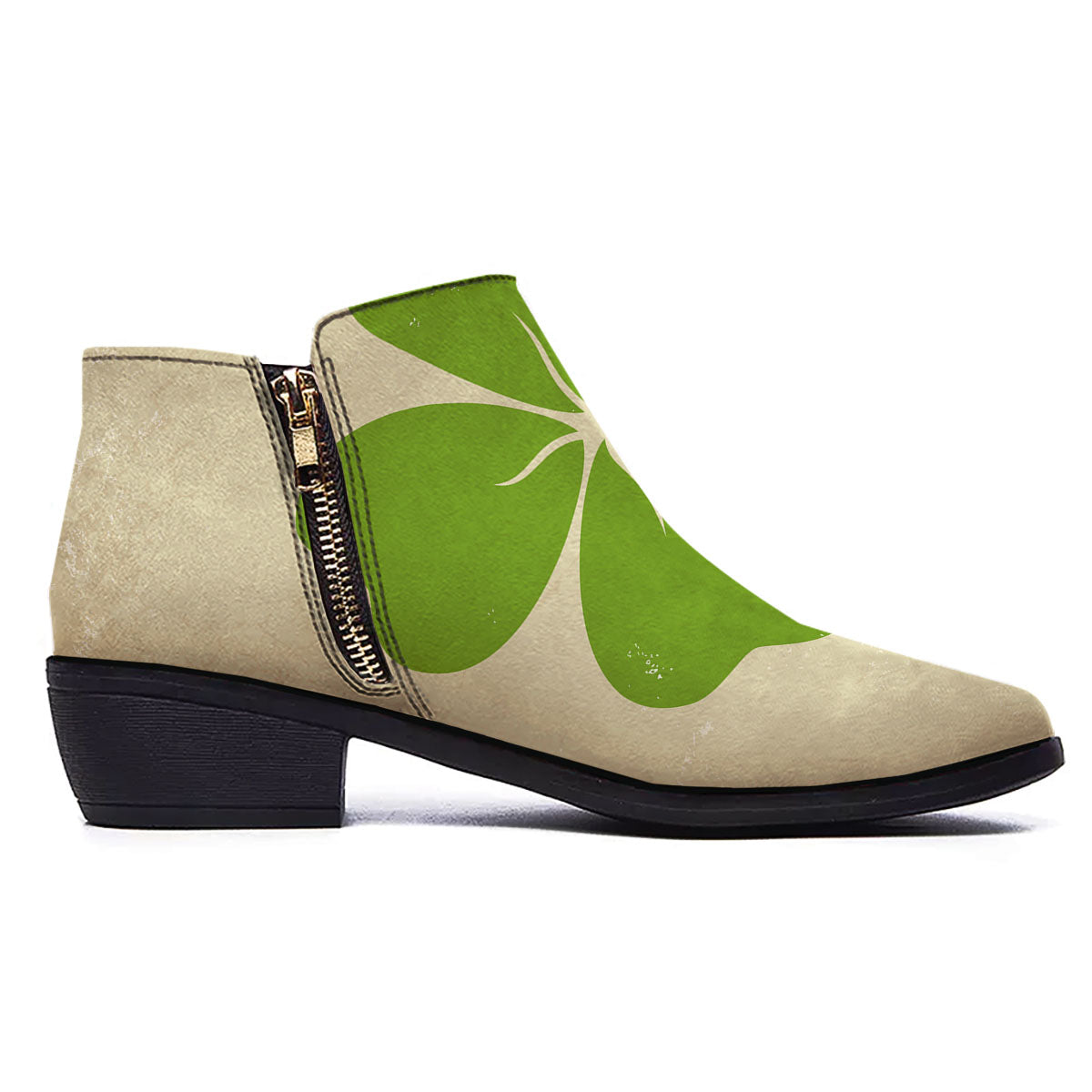 Four Leaf Clovers Irish Print Ankle Boots-grizzshop