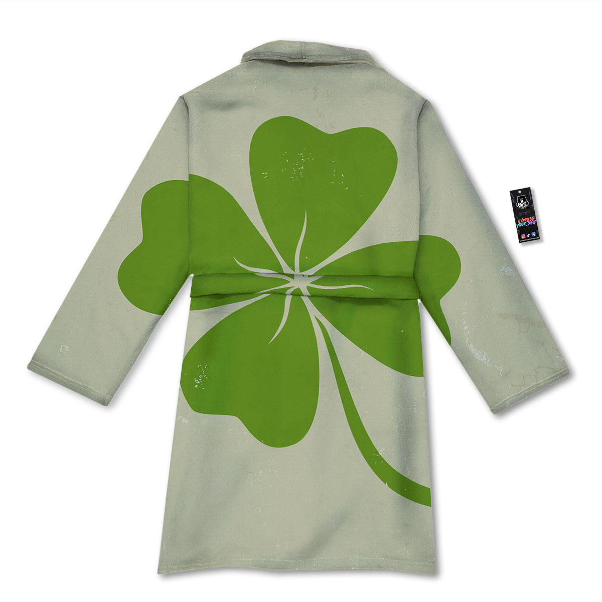 Four Leaf Clovers Irish Print Bathrobe-grizzshop