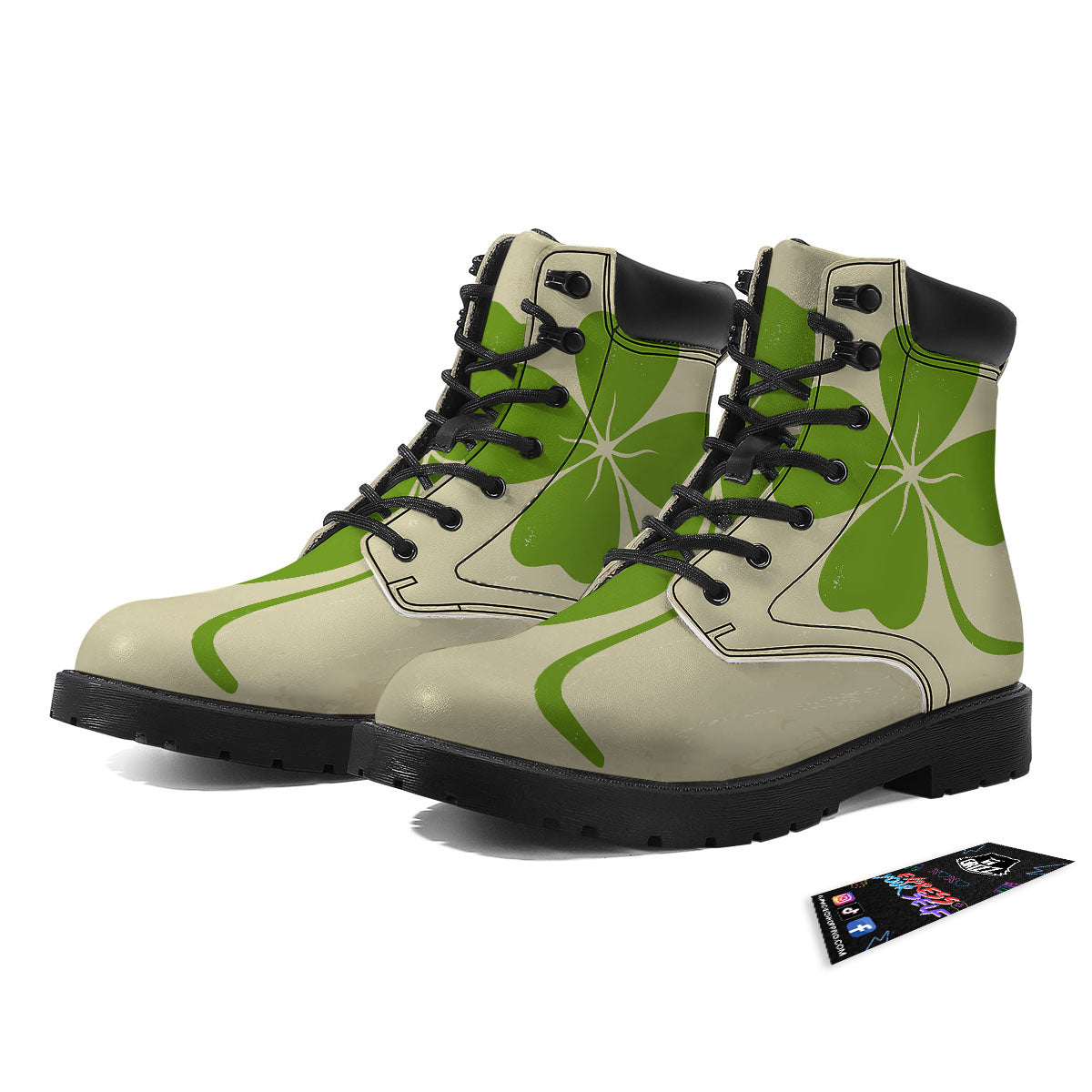 Four Leaf Clovers Irish Print Boots-grizzshop