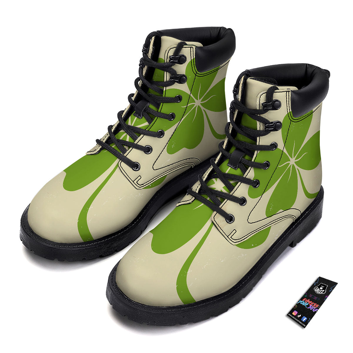 Four Leaf Clovers Irish Print Boots-grizzshop