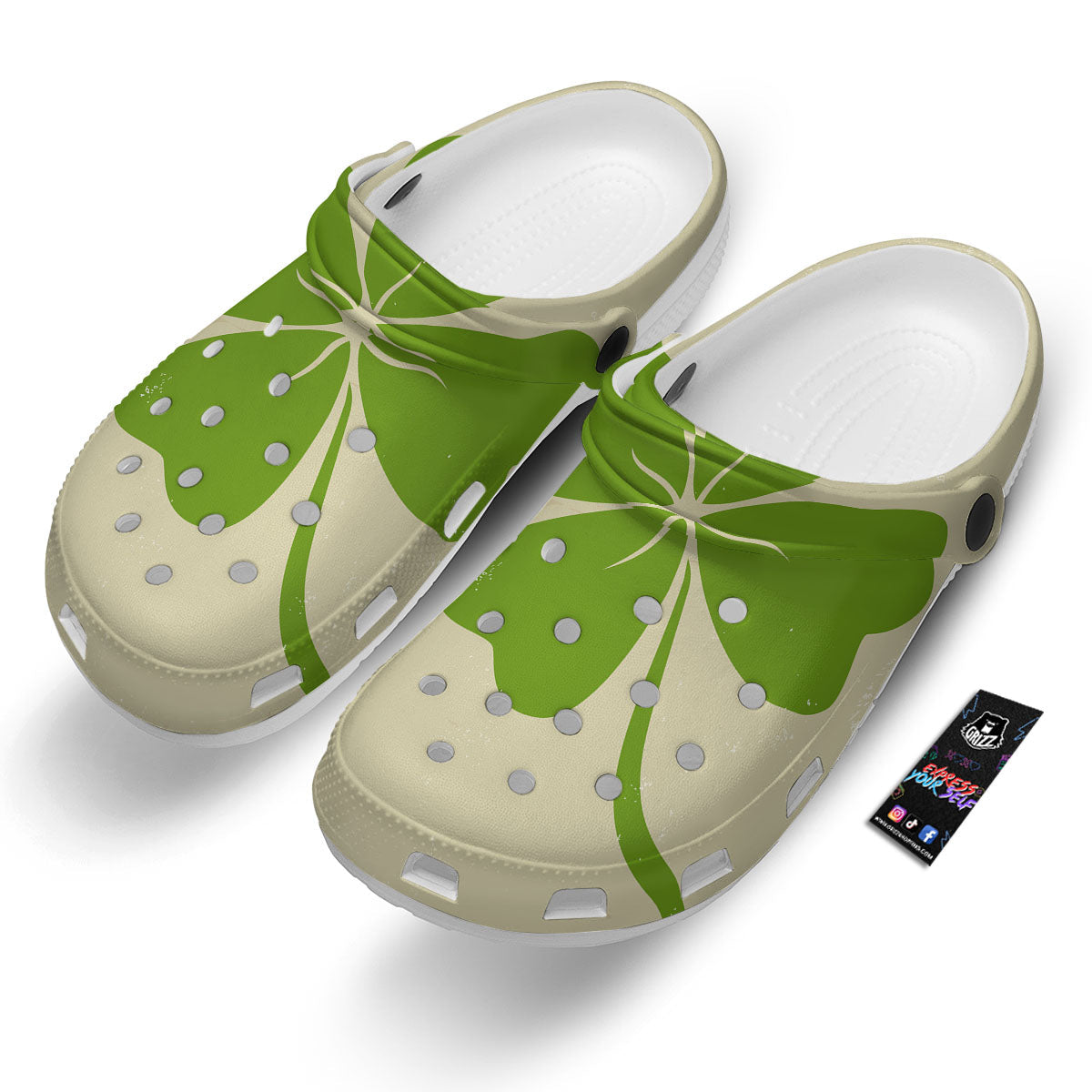 Four Leaf Clovers Irish Print Clog-grizzshop