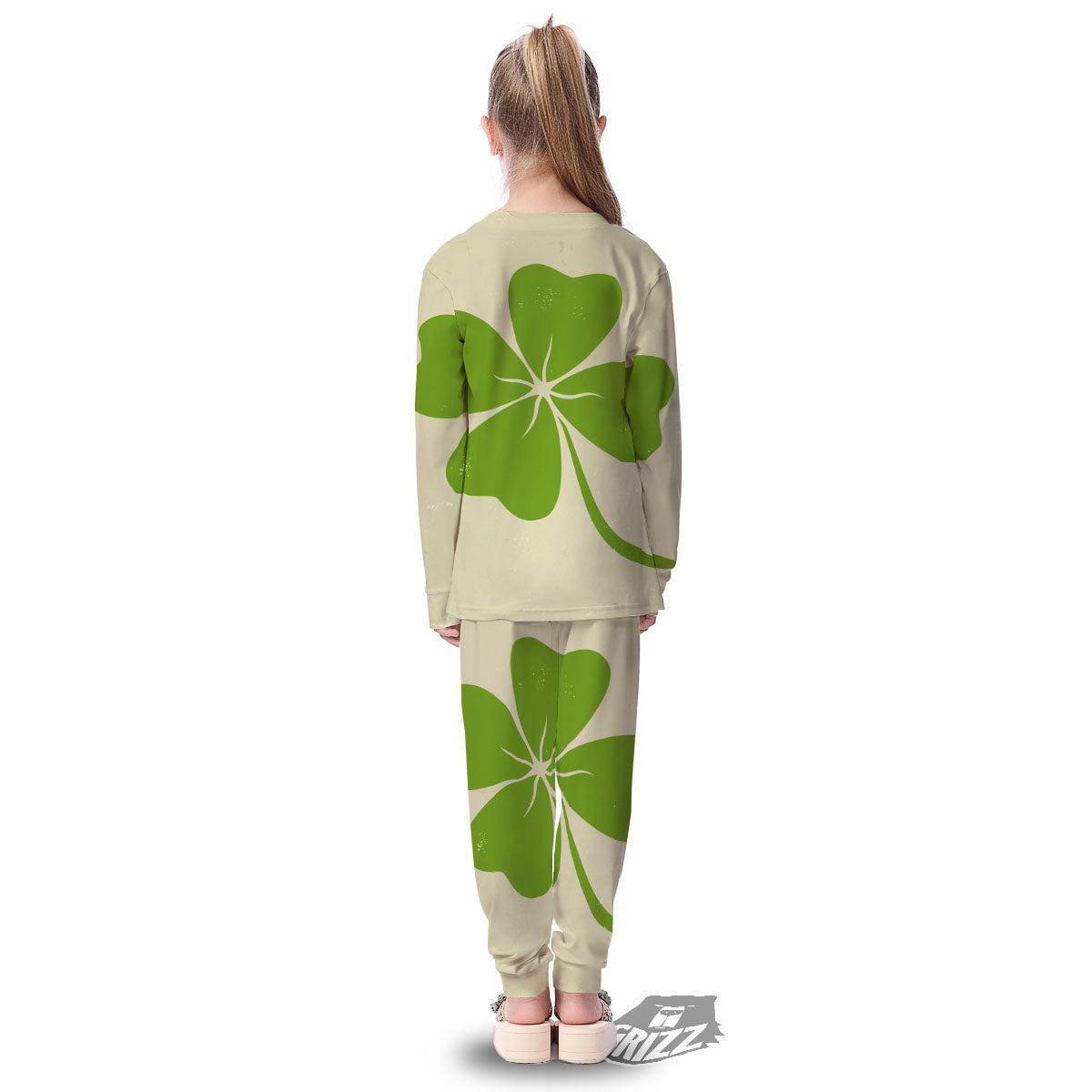 Four Leaf Clovers Irish Print Kid's Pajamas-grizzshop