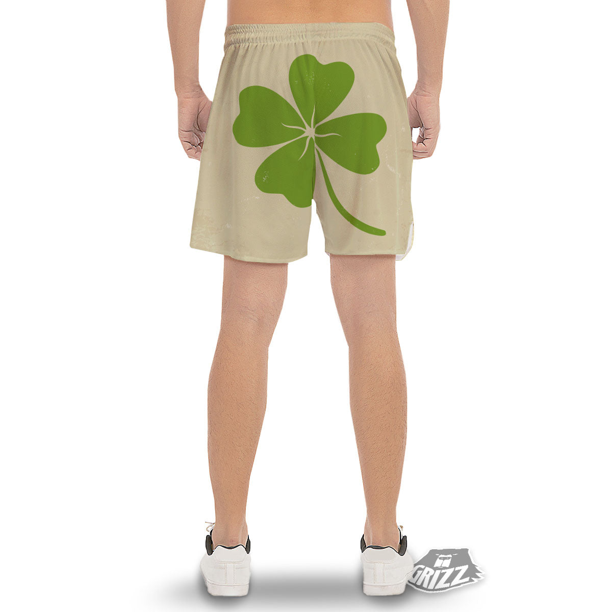 Four Leaf Clovers Irish Print Men's Gym Shorts-grizzshop