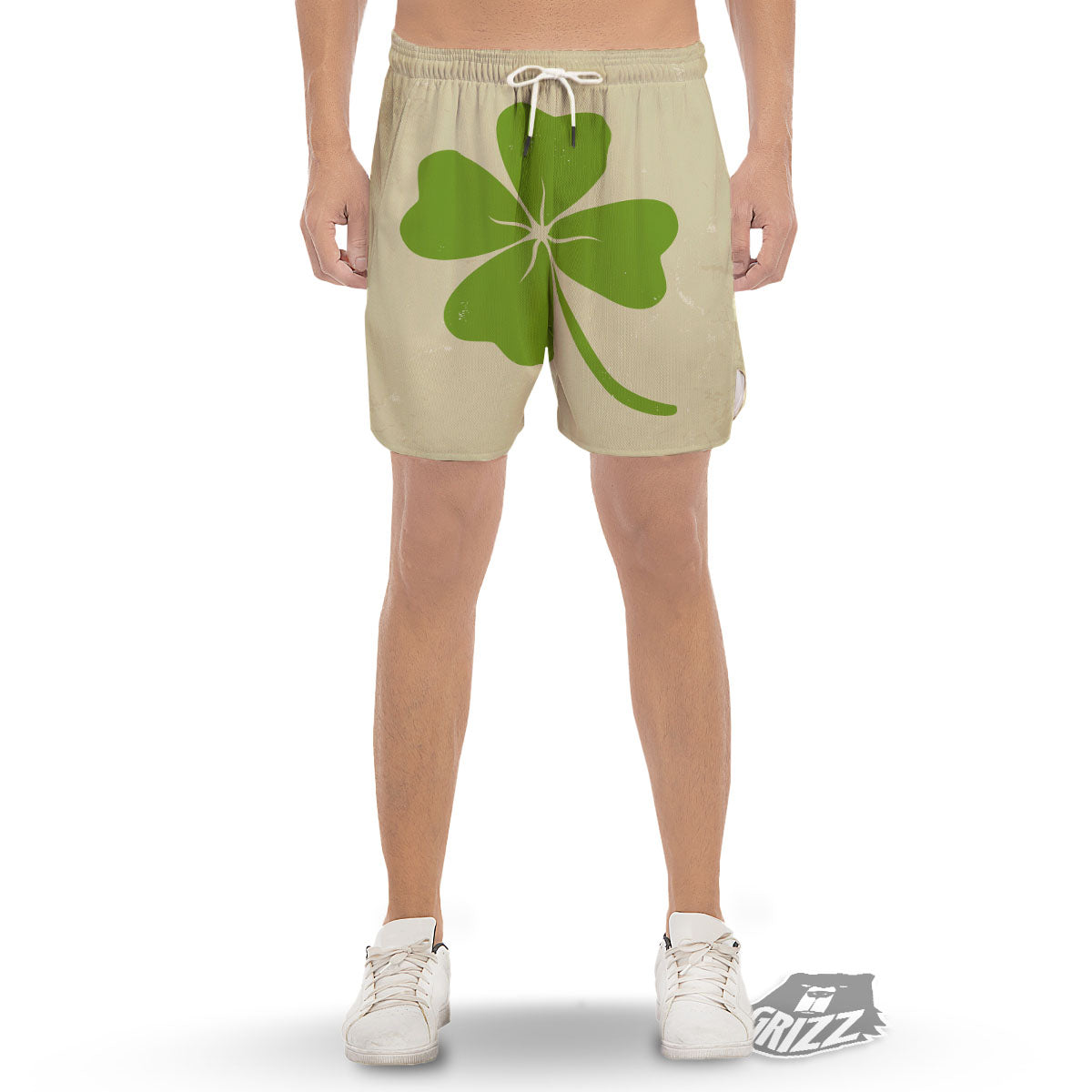 Four Leaf Clovers Irish Print Men's Gym Shorts-grizzshop