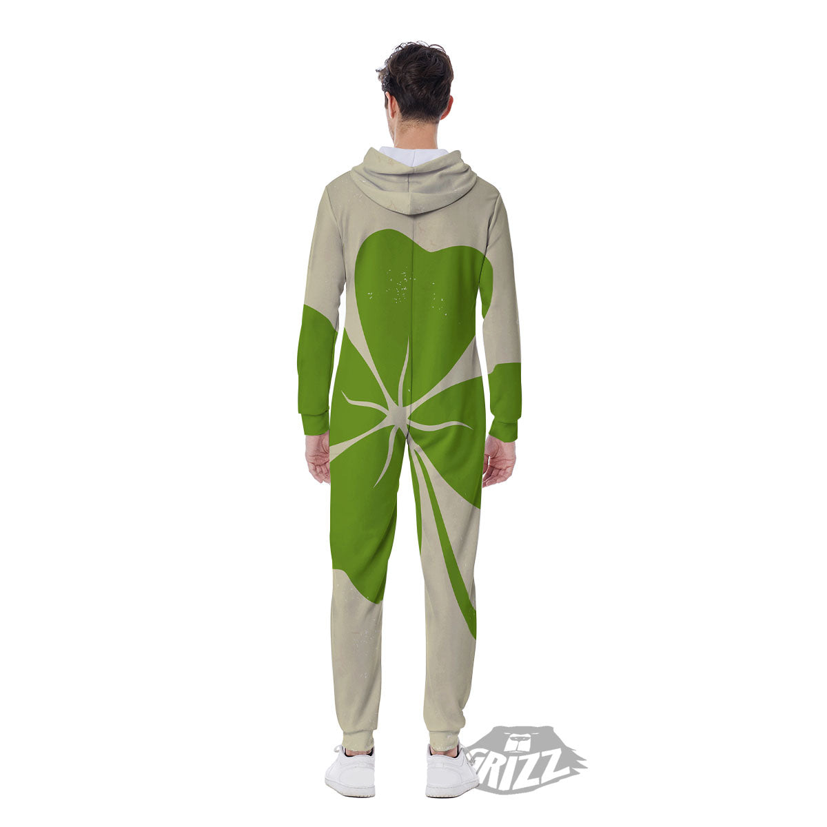 Four Leaf Clovers Irish Print Men's Jumpsuit-grizzshop