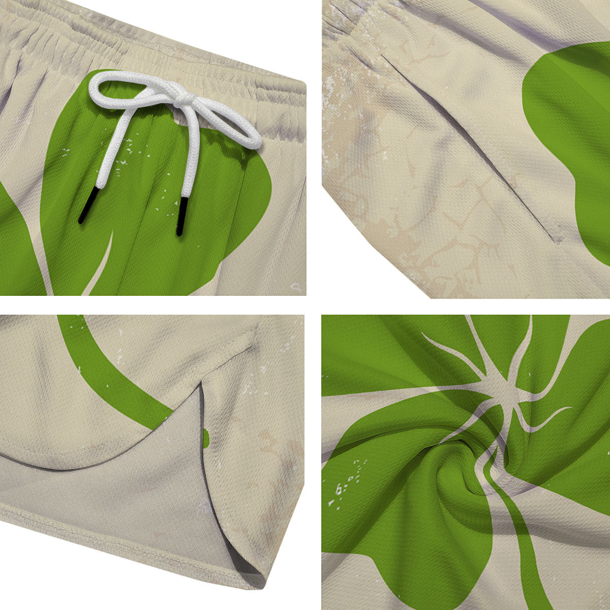 Four Leaf Clovers Irish Print Men's Running Shorts-grizzshop