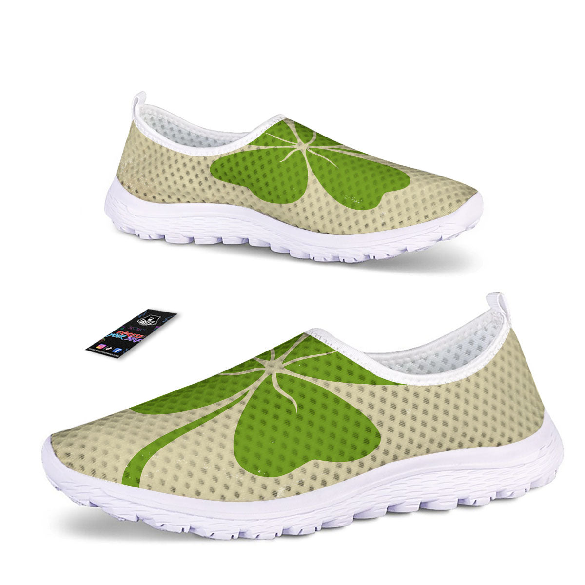 Four Leaf Clovers Irish Print Nurse Shoes-grizzshop
