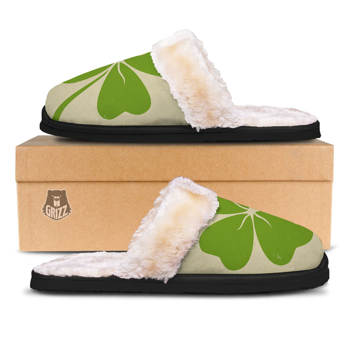Four Leaf Clovers Irish Print Slippers-grizzshop