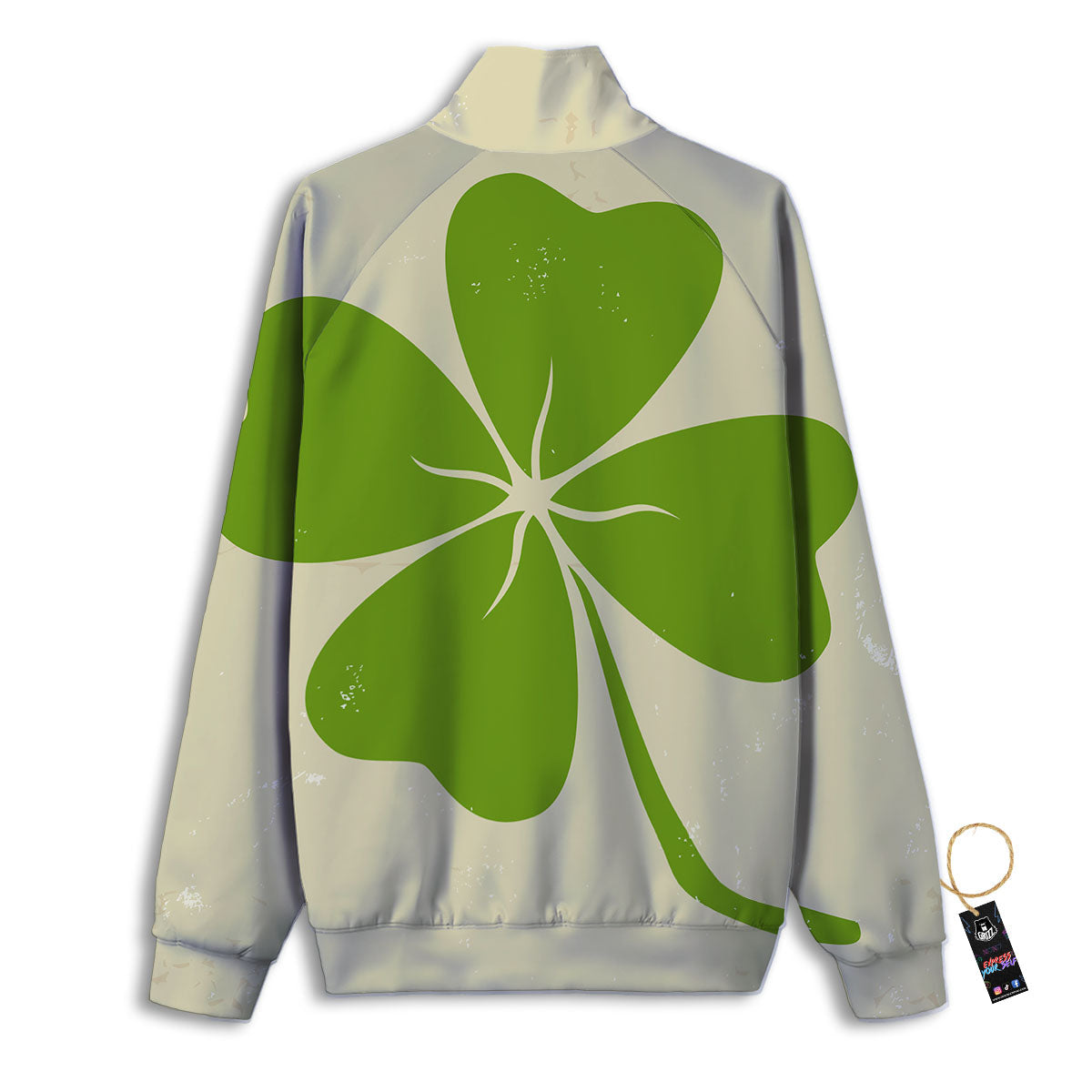 Four Leaf Clovers Irish Print Track Jacket-grizzshop