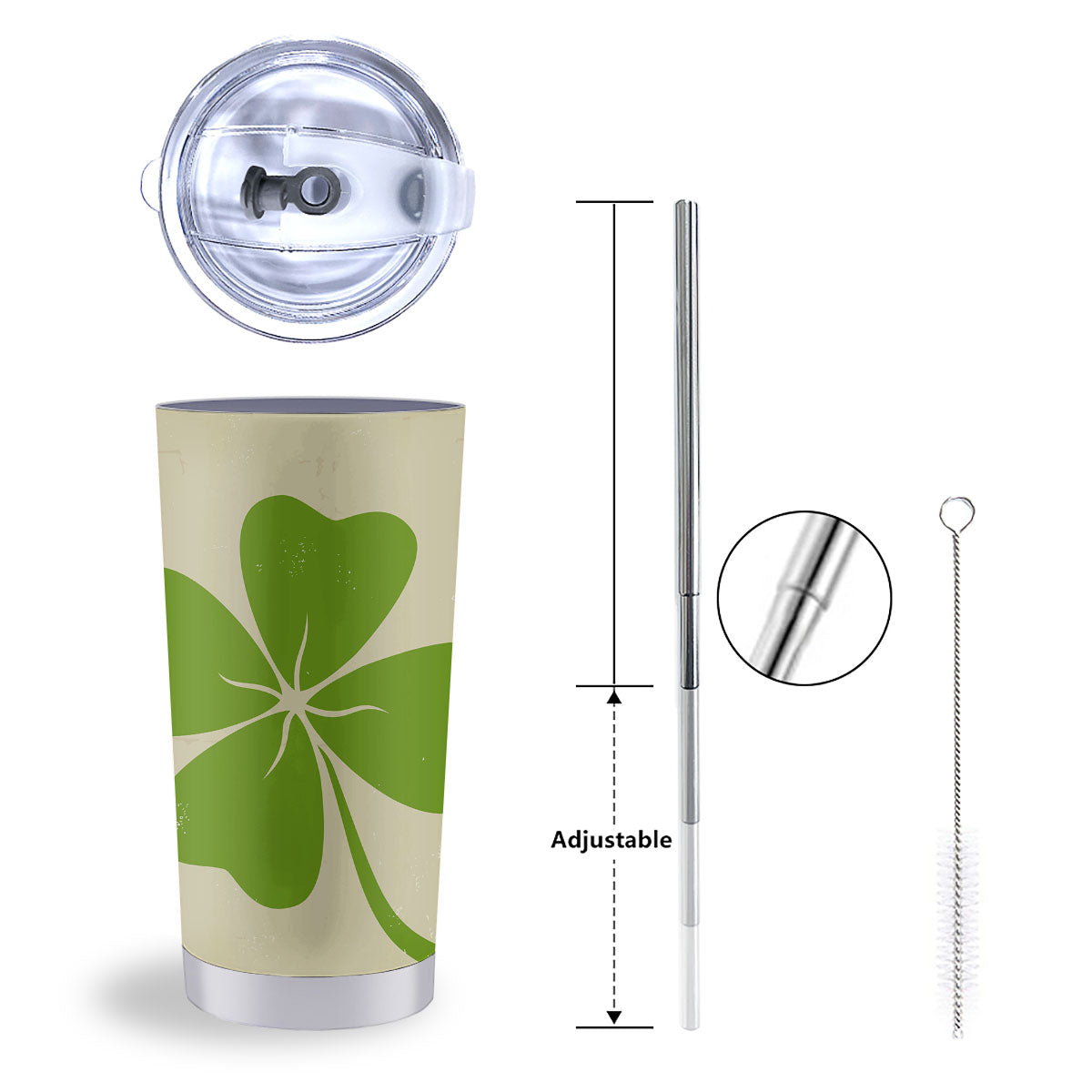 Four Leaf Clovers Irish Print Tumbler-grizzshop