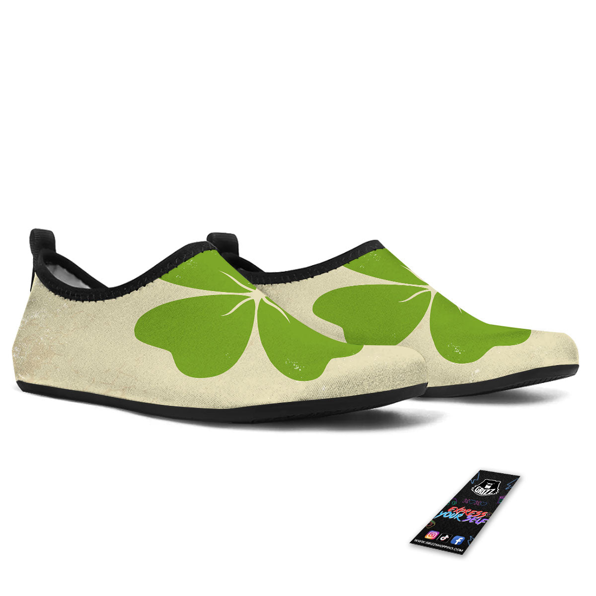 Four Leaf Clovers Irish Print Water Shoes-grizzshop