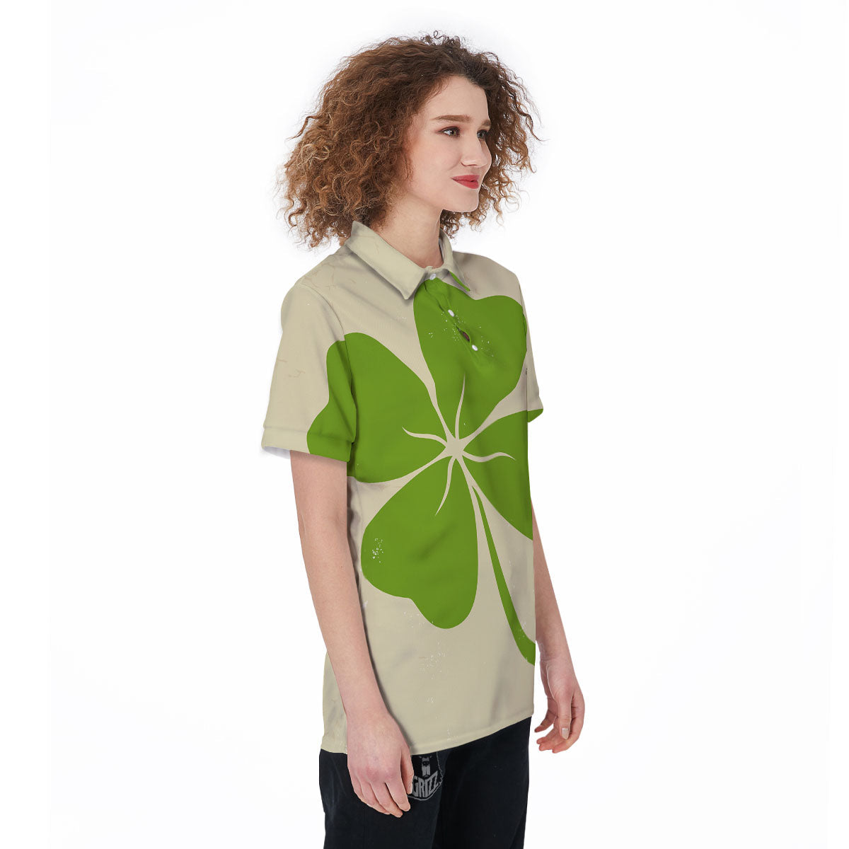 Four Leaf Clovers Irish Print Women's Golf Shirts-grizzshop