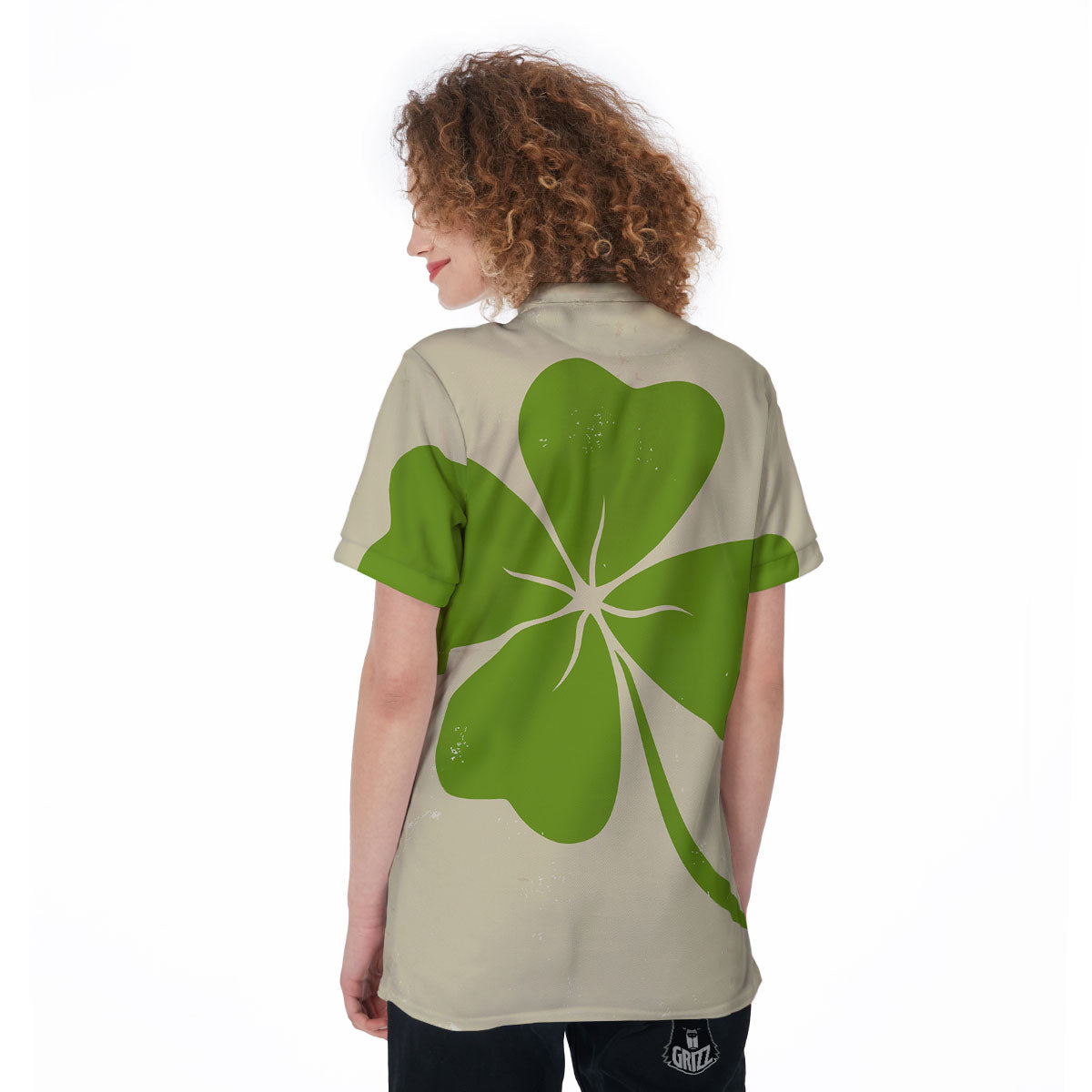 Four Leaf Clovers Irish Print Women's Golf Shirts-grizzshop