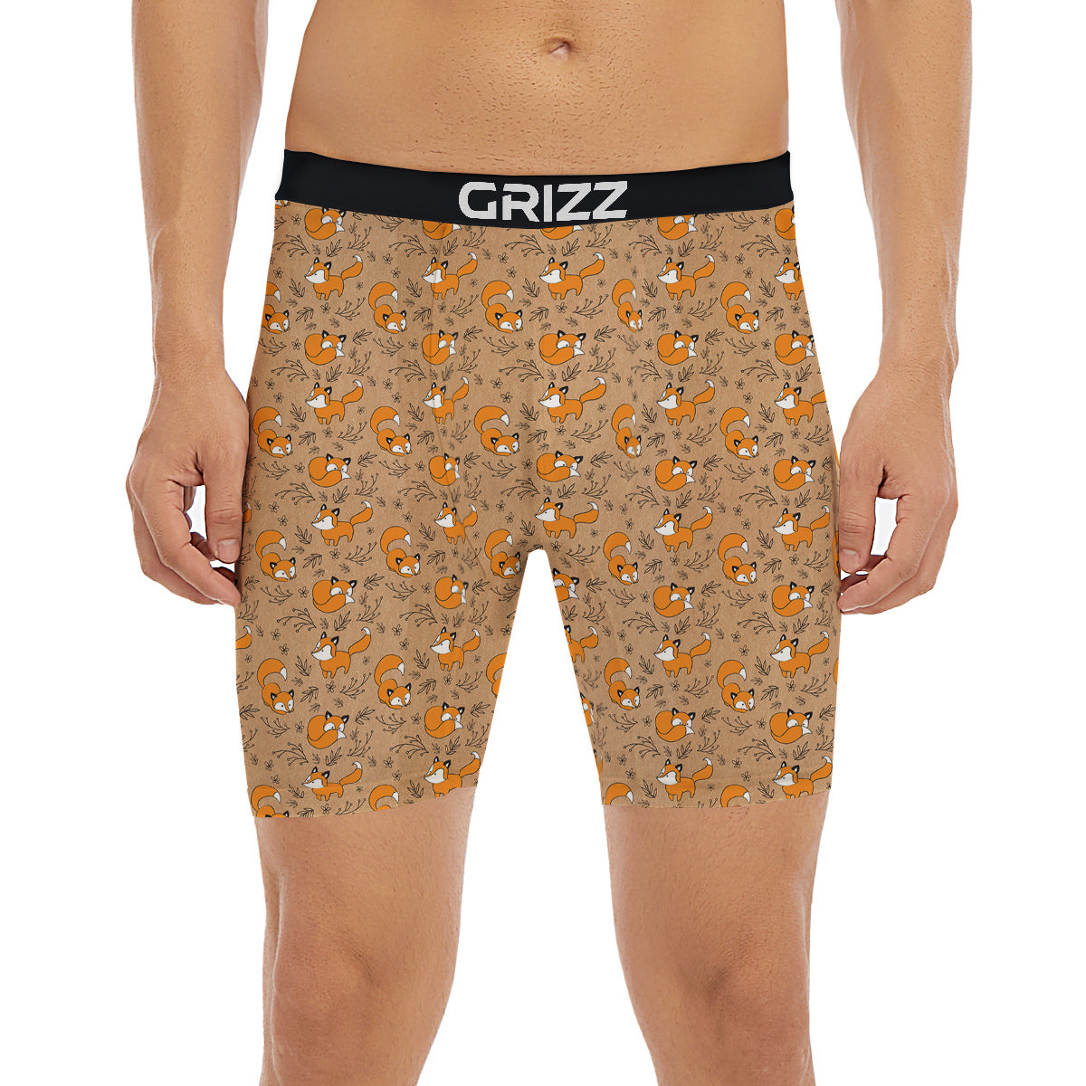 Fox Cartoon Print Pattern Boxer Briefs-grizzshop