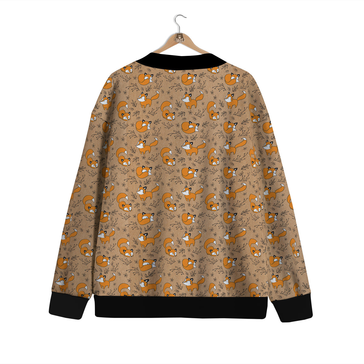 Fox Cartoon Print Pattern Cardigan-grizzshop