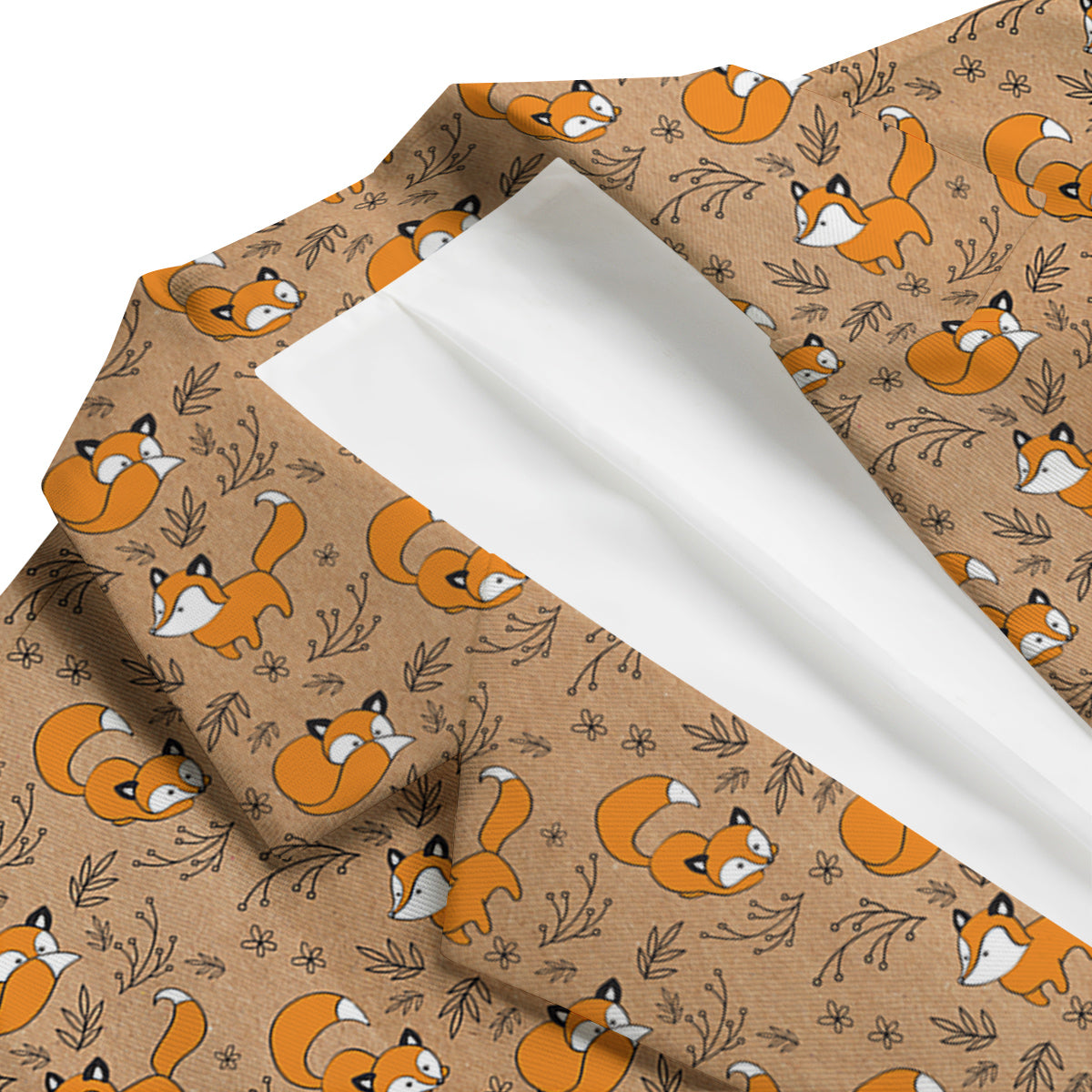 Fox Cartoon Print Pattern Men's Blazer-grizzshop